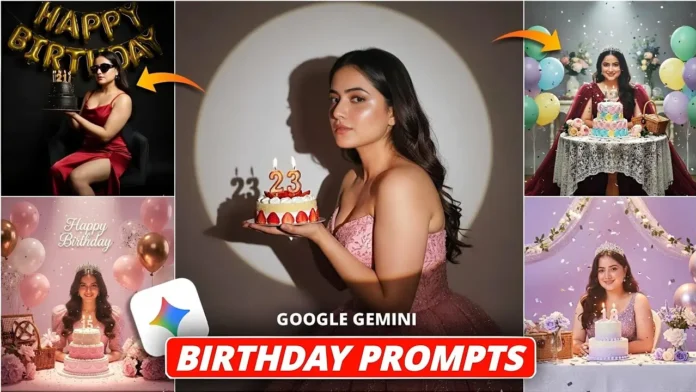 Google Gemini Happy Birthday prompts by Technical Masterminds to create stunning AI birthday photos for girls, boys, and couples